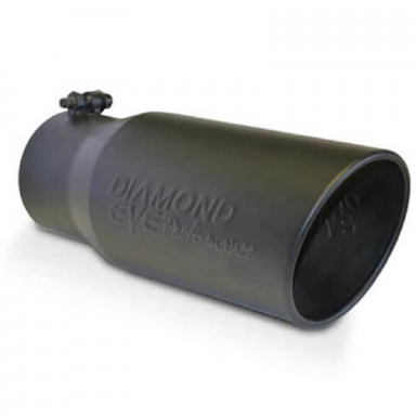 5" Black Angled Rolled Edge Exhaust Tip | Diamond Eye 4512BRA-DEBK